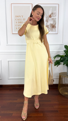 Bawełniana sukienka maxi Maja żółta