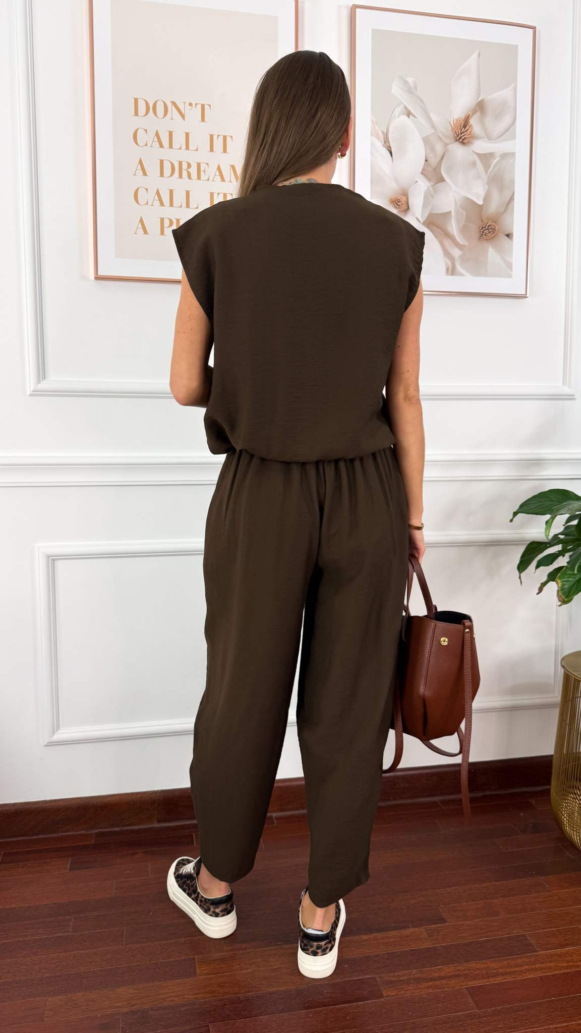 Wiskozowy komplet Corsa czekoladowy