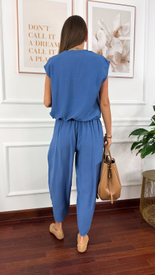 Wiskozowy komplet Corsa niebieski