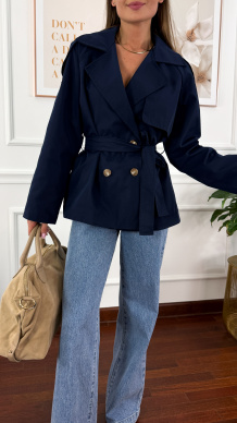 Trencz krótki Beth granatowy