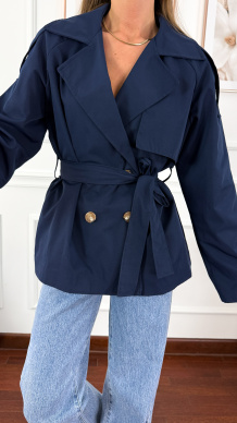 Trencz krótki Beth granatowy