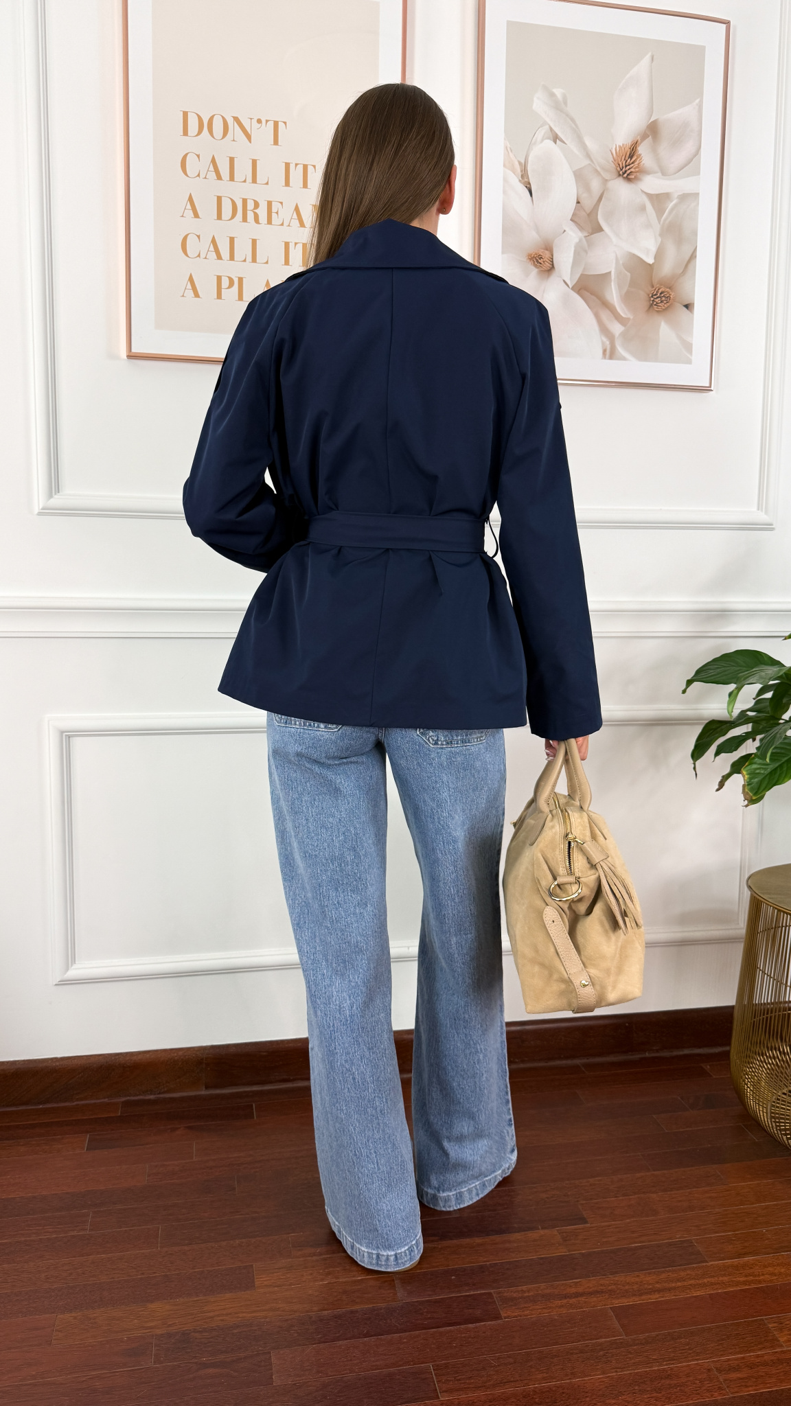 Trencz krótki Beth granatowy