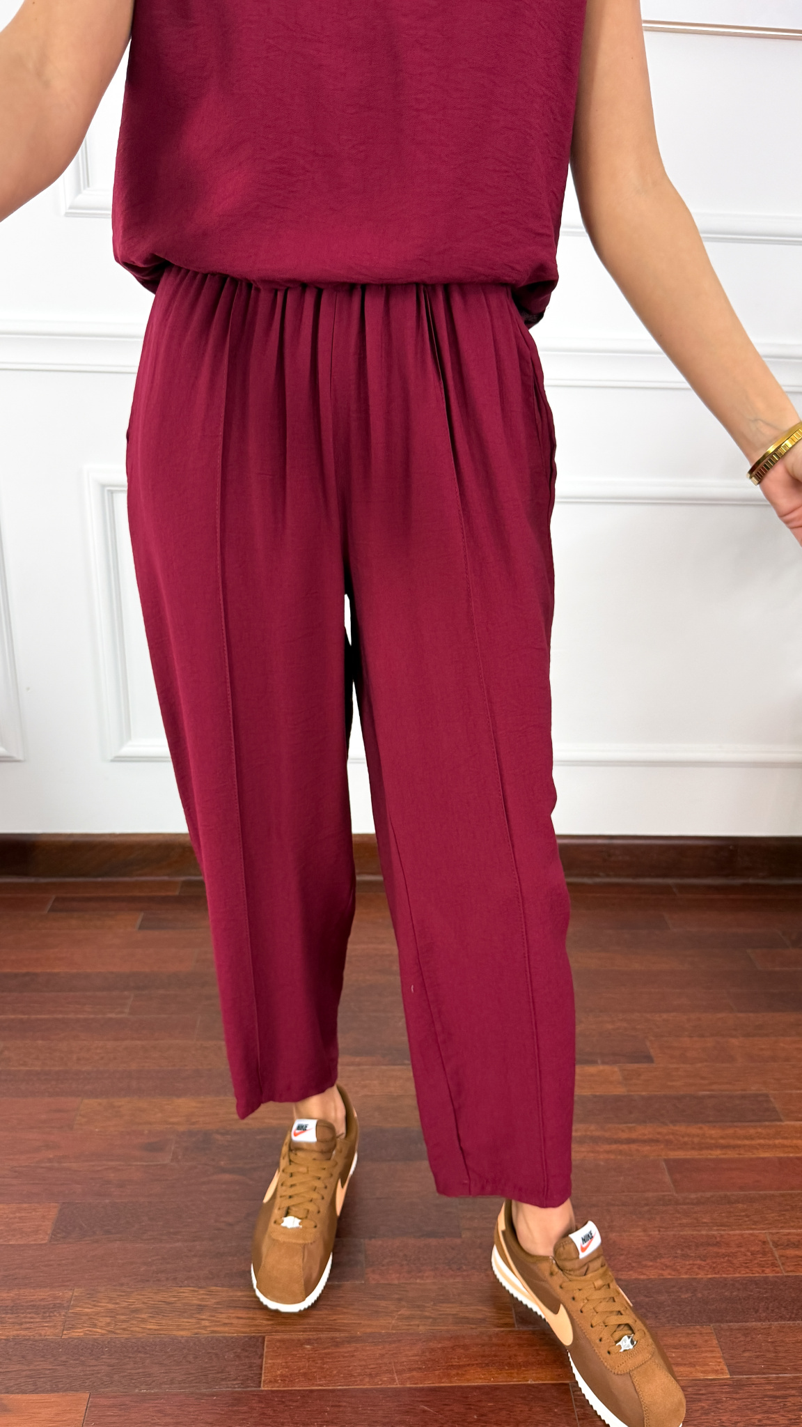 Wiskozowy komplet Corsa bordowy