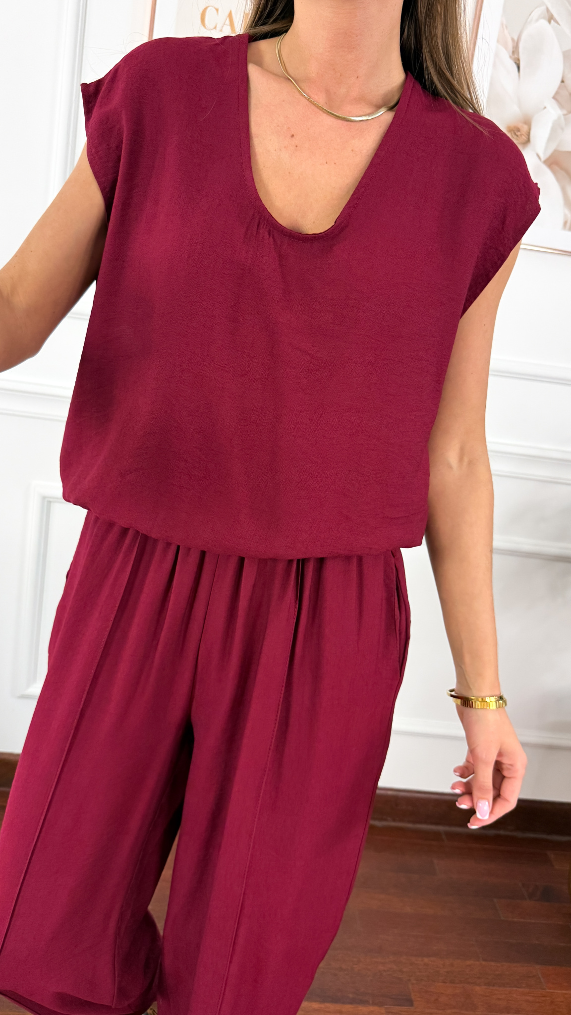 Wiskozowy komplet Corsa bordowy