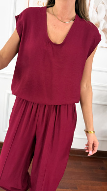 Wiskozowy komplet Corsa bordowy