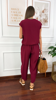 Wiskozowy komplet Corsa bordowy