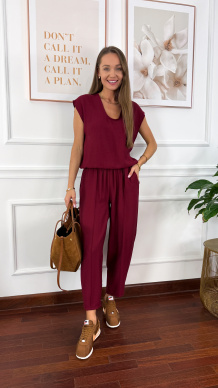 Wiskozowy komplet Corsa bordowy