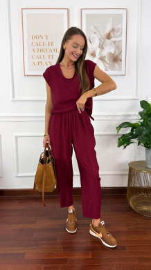 Wiskozowy komplet Corsa bordowy