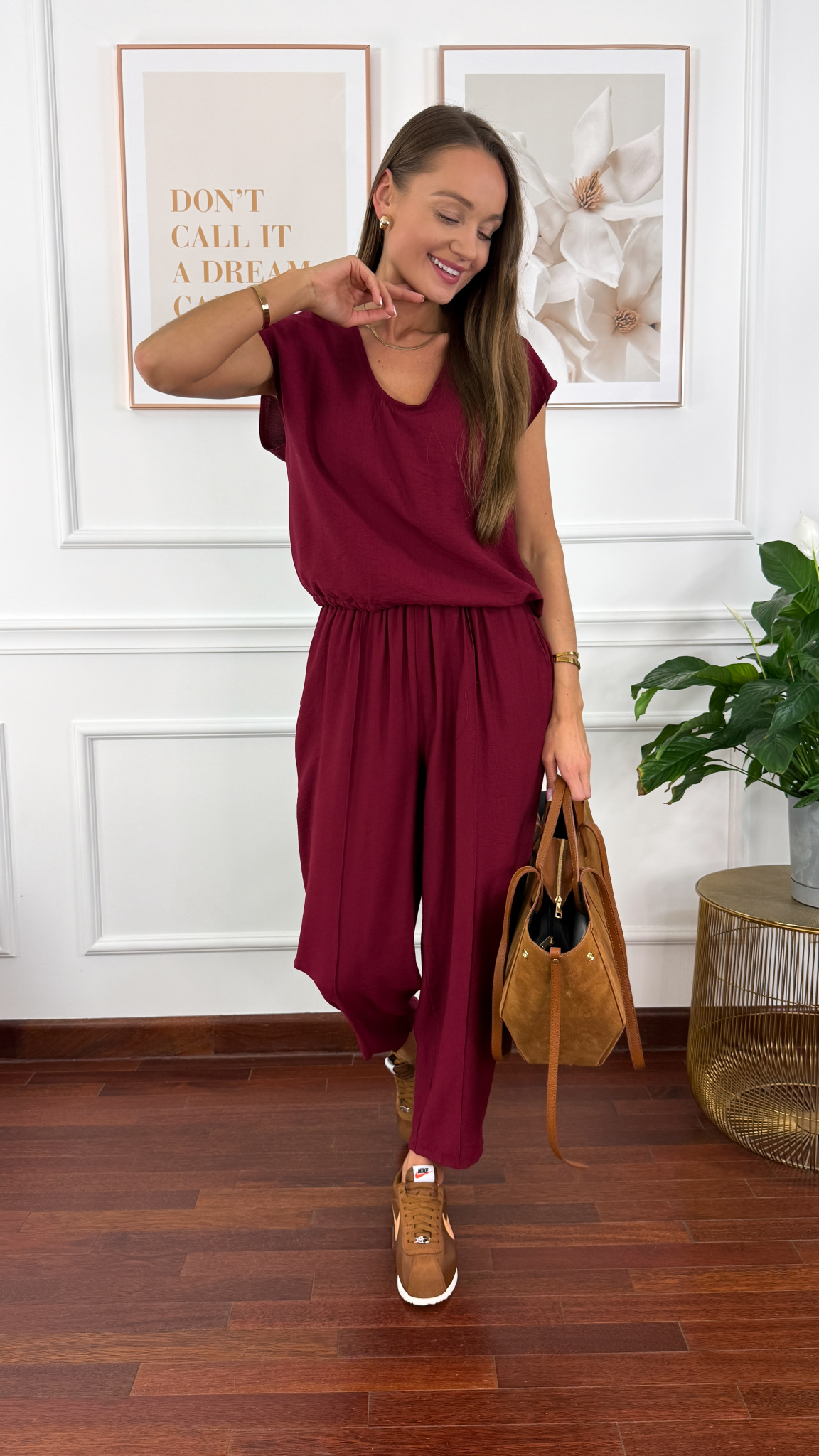 Wiskozowy komplet Corsa bordowy