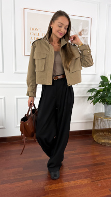 Wiskozowe szerokie spodnie Esti czarne