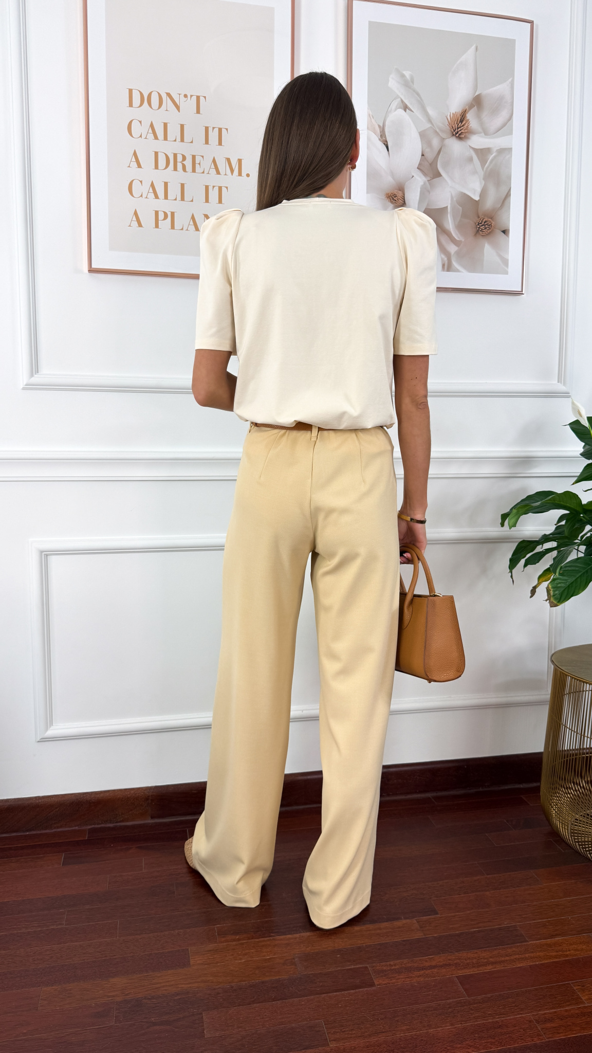 Bawełniana jednolita bluzka Opal beżowa