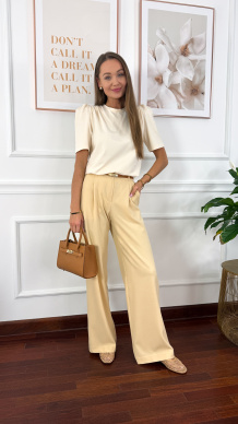 Bawełniana jednolita bluzka Opal beżowa