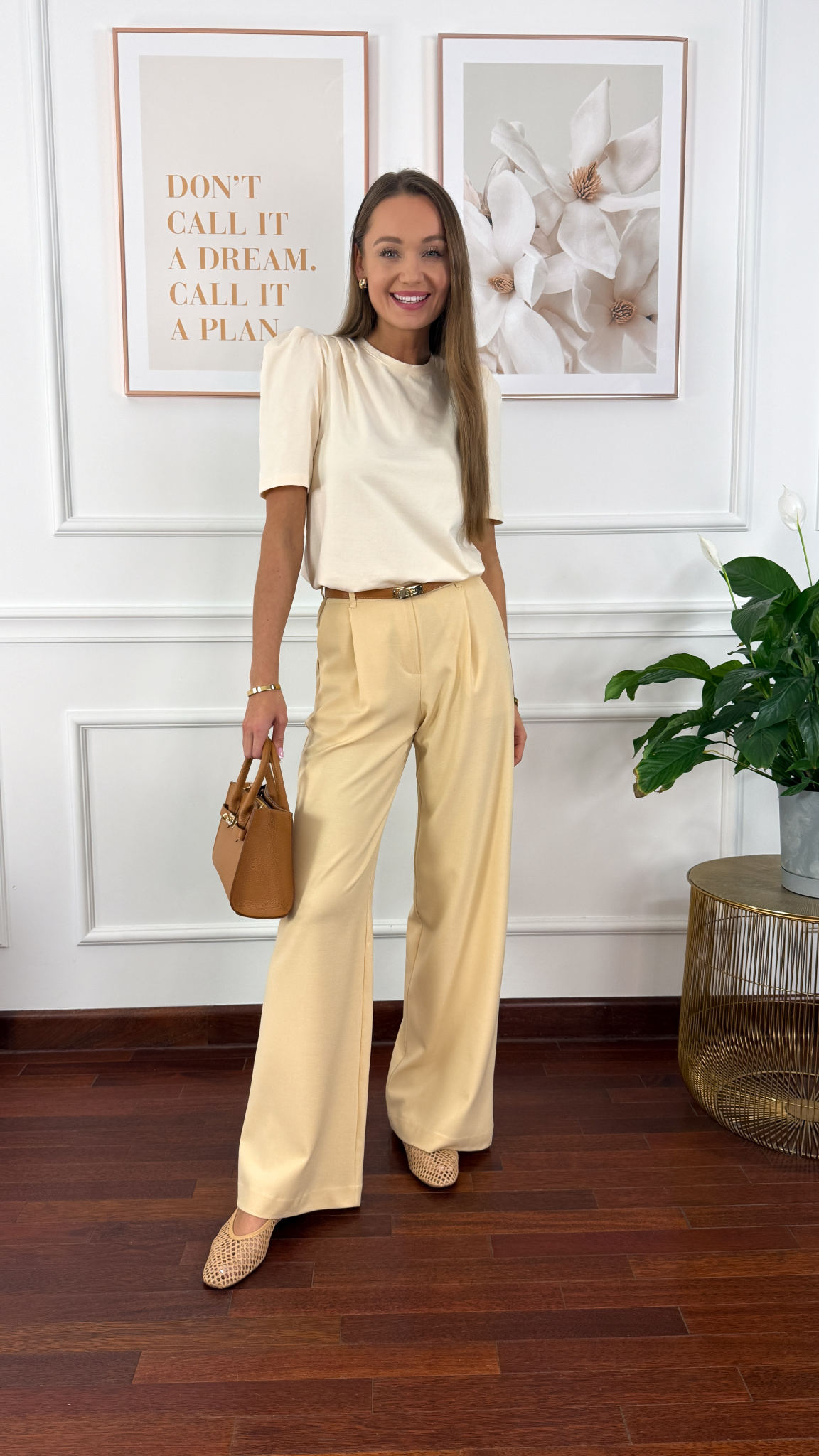 Bawełniana jednolita bluzka Opal beżowa