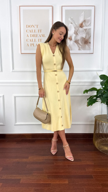 Wiskozowa sukienka Ravia żółta