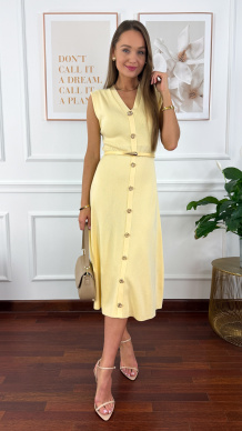 Wiskozowa sukienka Ravia żółta