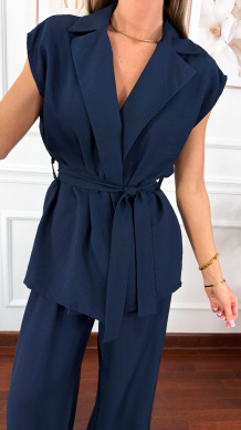 Wiskozowy komplet Sira granatowy