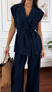 Wiskozowy komplet Sira granatowy