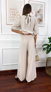 Wiskozowy komplet Cares beżowy