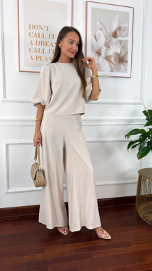 Wiskozowy komplet Cares beżowy