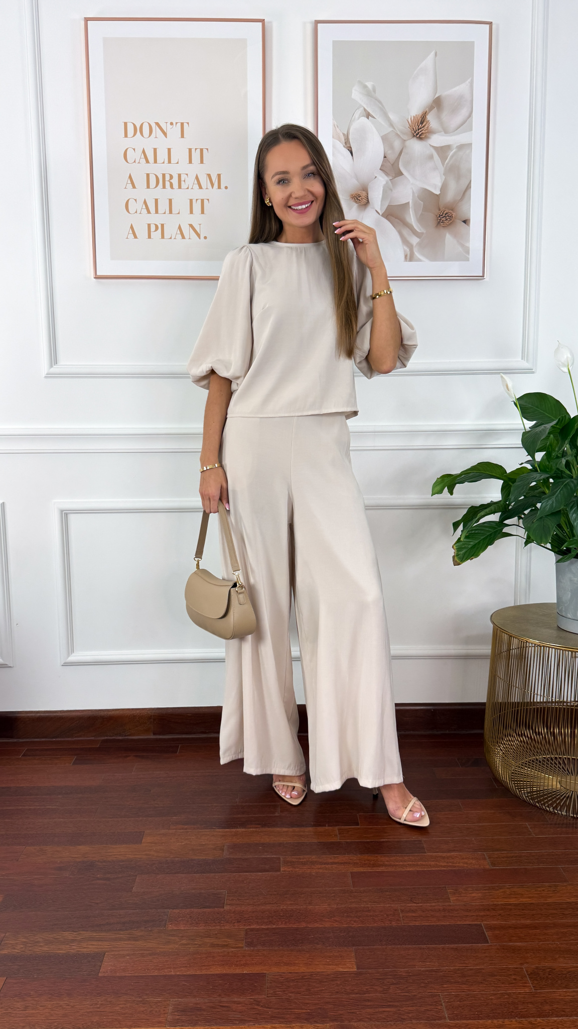 Wiskozowy komplet Cares beżowy