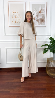 Wiskozowy komplet Cares beżowy