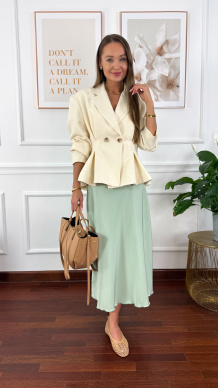 Wiskozowa spódnica Hesia matcha