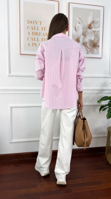 Bawełniana koszula w paski Betty różówa