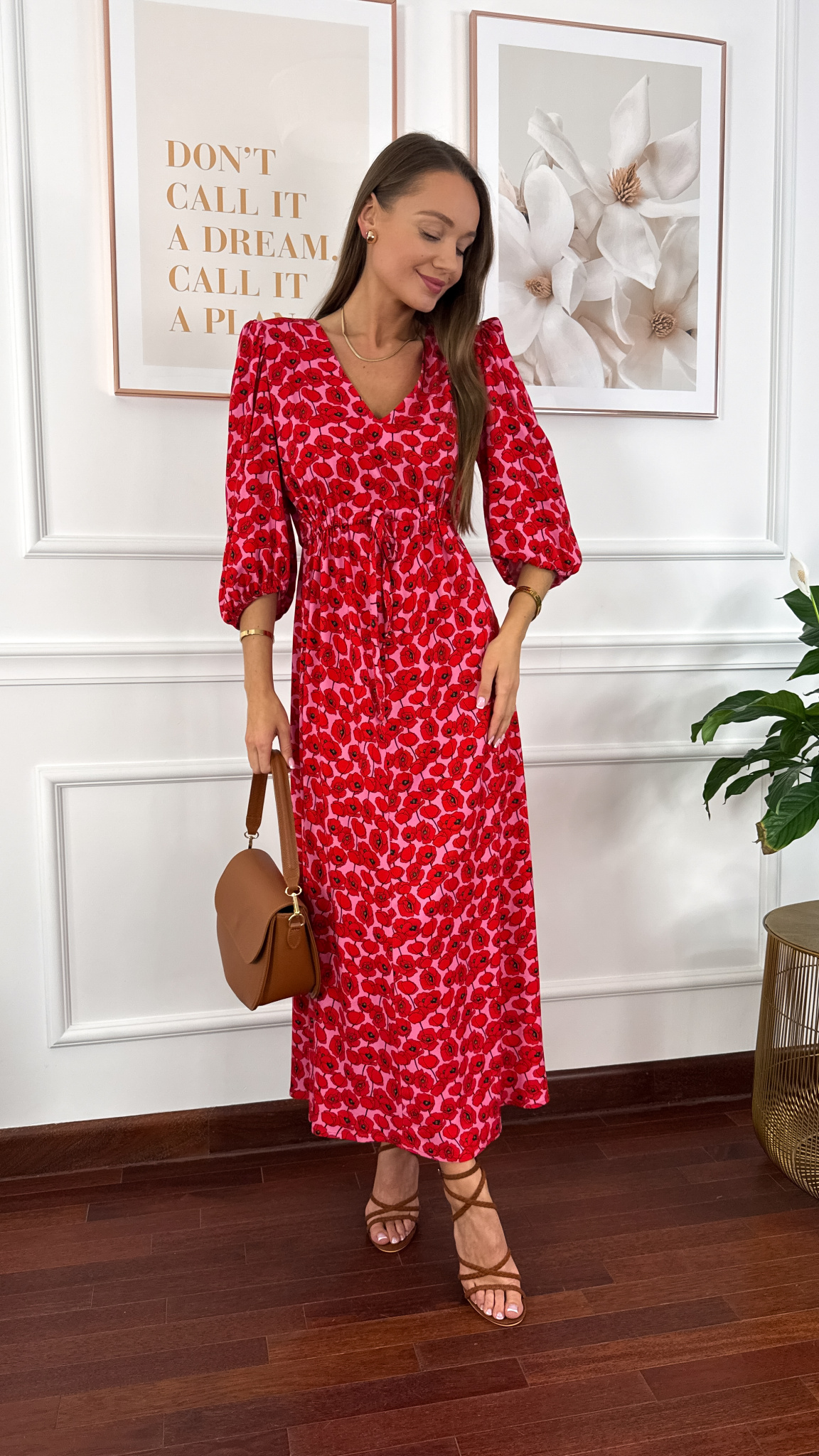 Wiskozowa sukienka Flower w maki