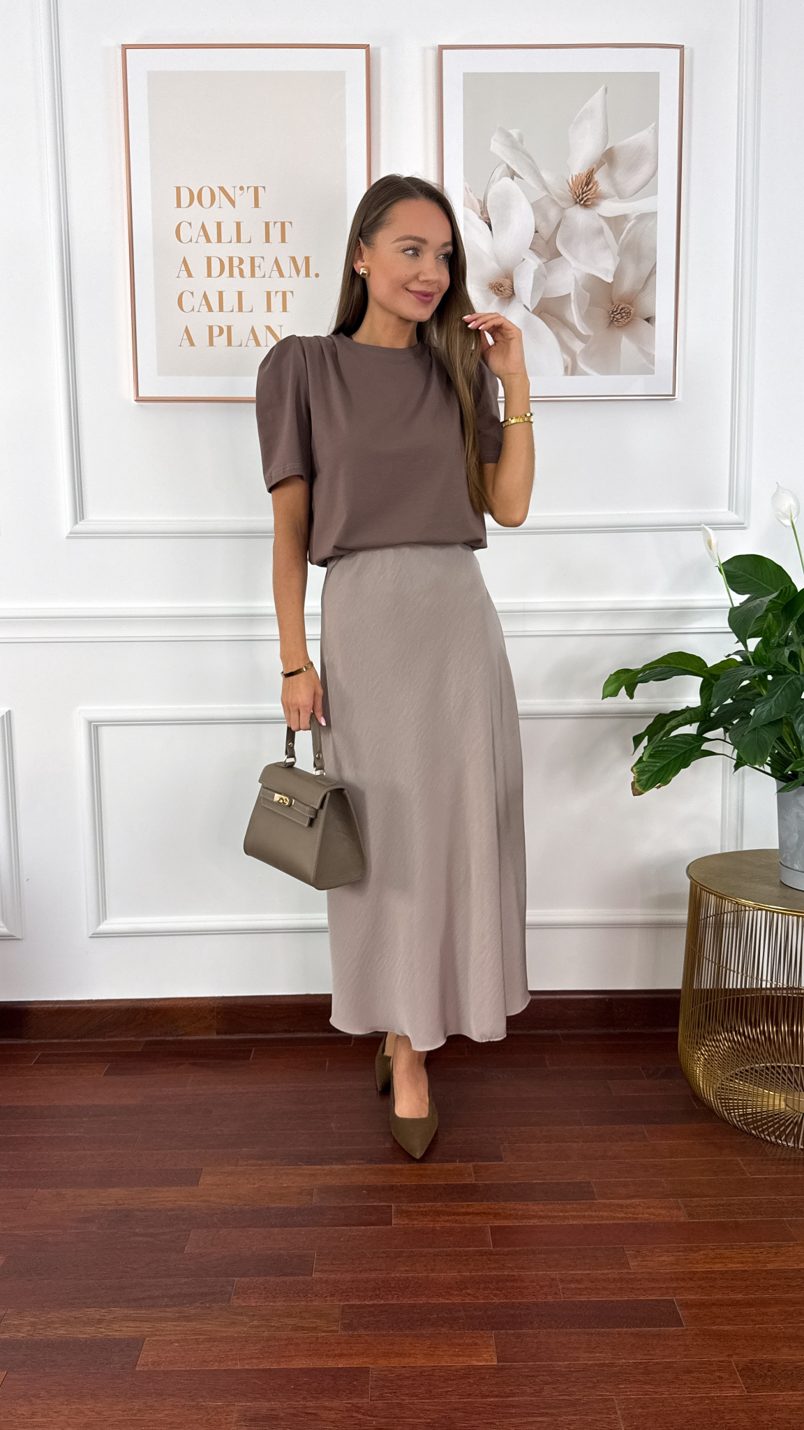 Wiskozowa spódnica Hesia fango