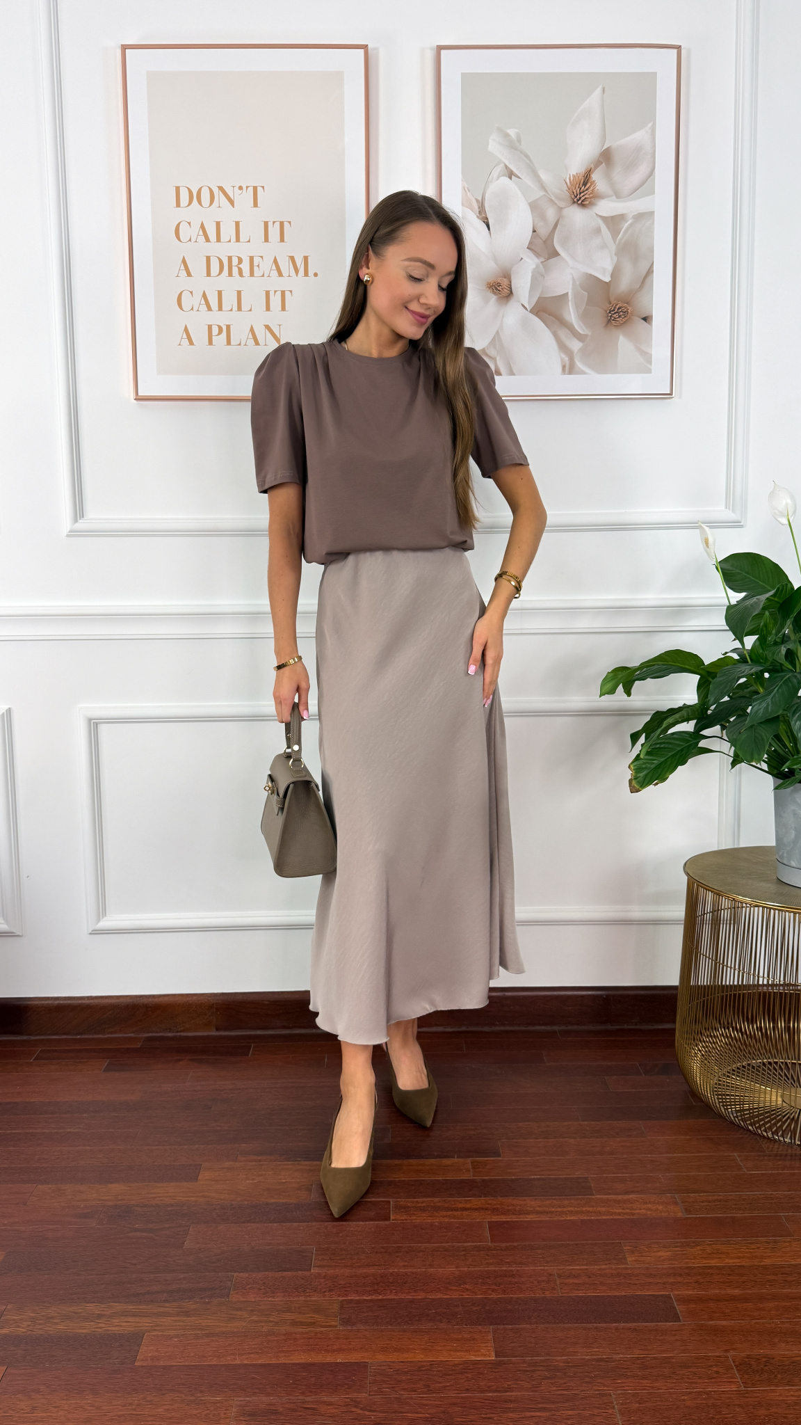 Wiskozowa spódnica Hesia fango