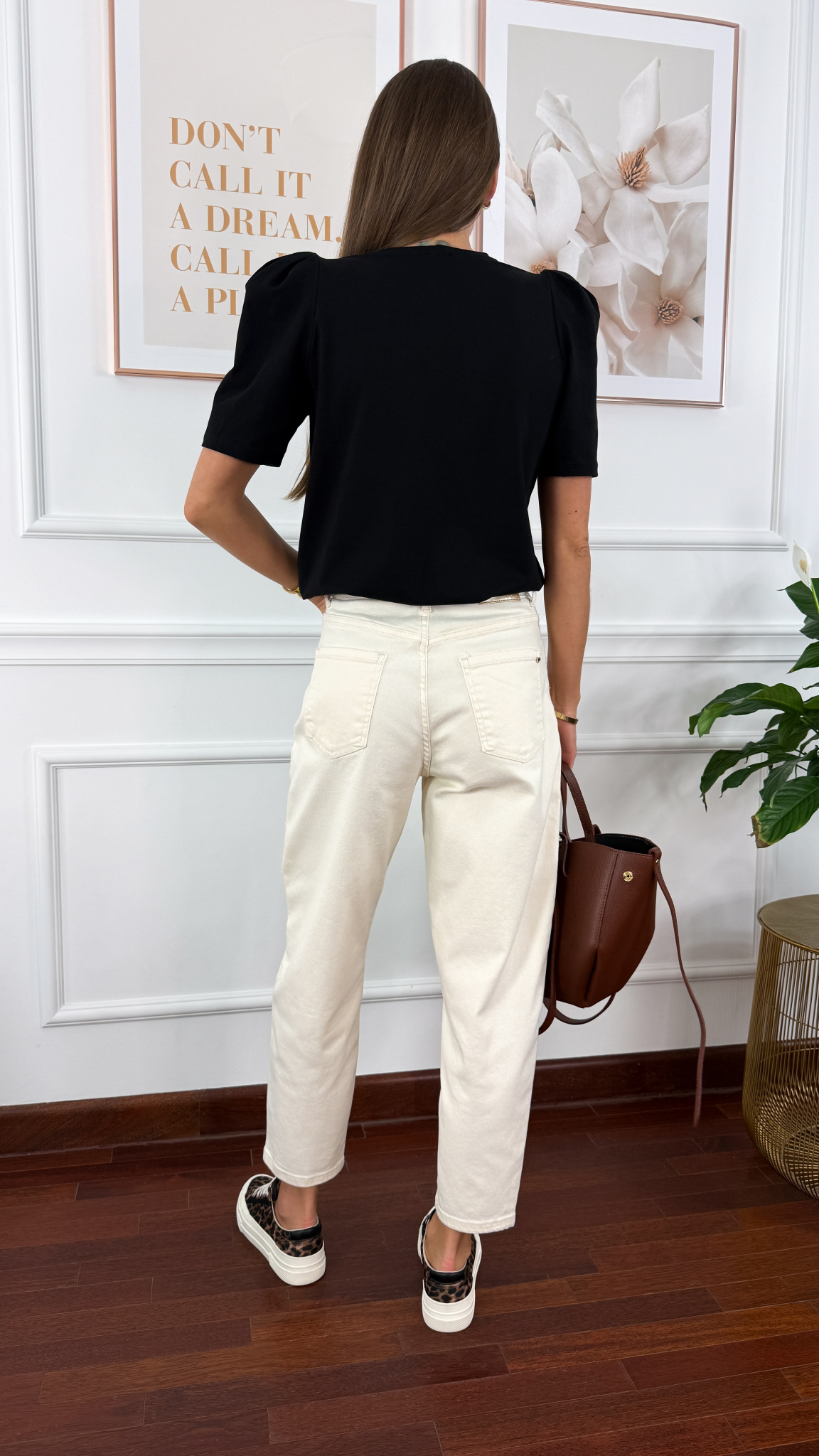 Bawełniana jednolita bluzka Opal czarna