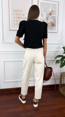 Bawełniana jednolita bluzka Opal czarna