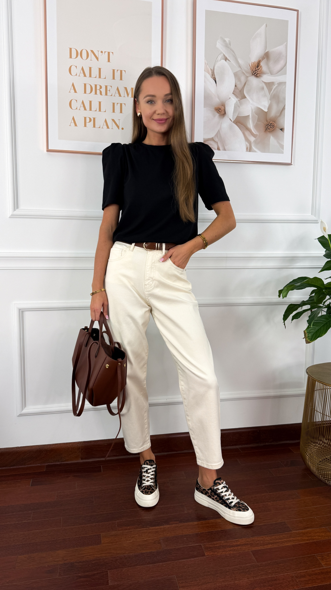 Bawełniana jednolita bluzka Opal czarna