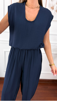 Wiskozowy komplet Corsa granatowy