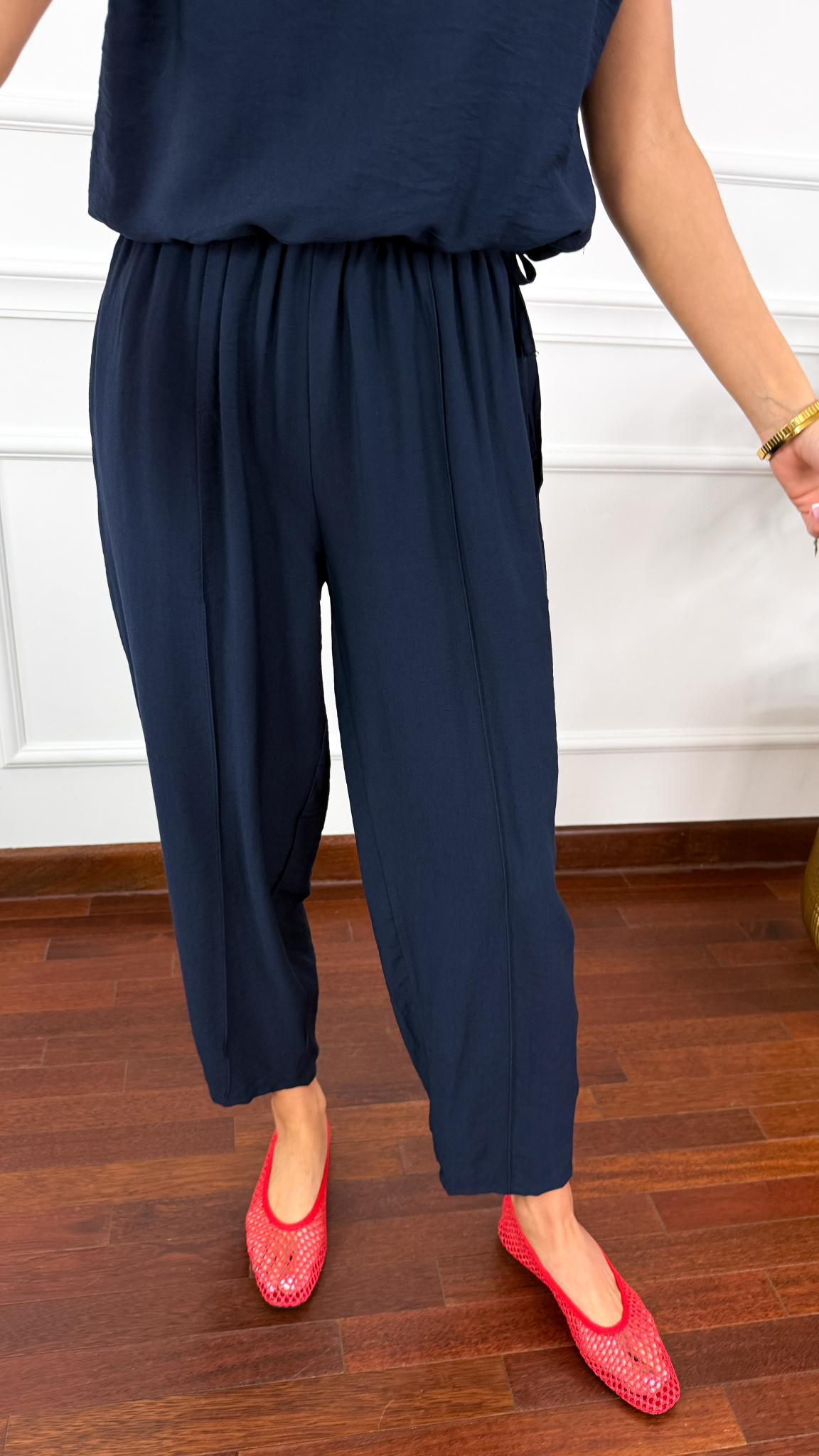 Wiskozowy komplet Corsa granatowy