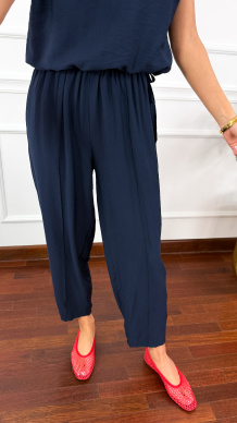 Wiskozowy komplet Corsa granatowy