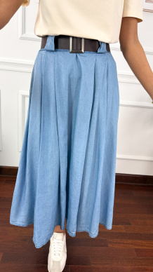 Lyocell'owa spódnica maxi Nevada jasny denim