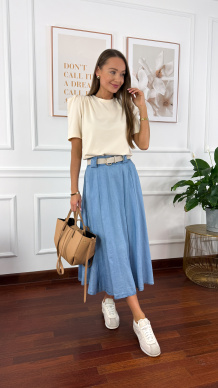 Lyocell'owa spódnica maxi Nevada jasny denim