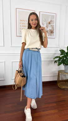 Lyocell'owa spódnica maxi Nevada jasny denim