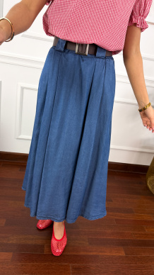 Lyocell'owa spódnica maxi Nevada ciemny denim