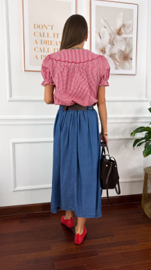 Lyocell'owa spódnica maxi Nevada ciemny denim