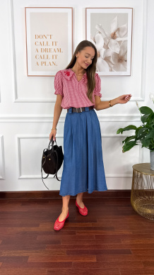 Lyocell'owa spódnica maxi Nevada ciemny denim