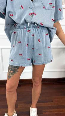 Wiskozowy komplet Cherry denim