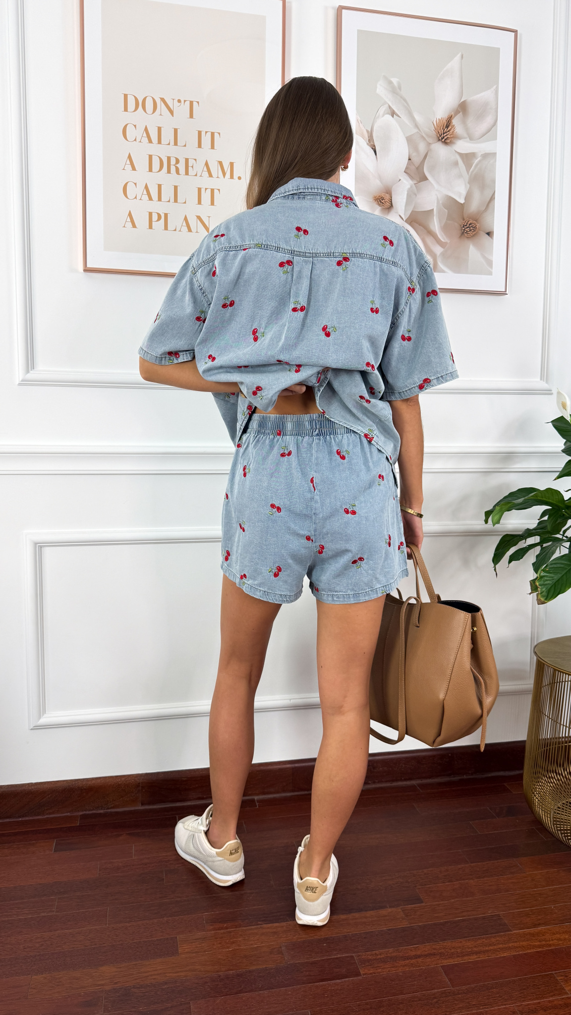 Wiskozowy komplet Cherry denim