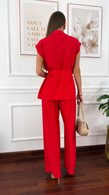 Wiskozowy komplet Sira czerwony