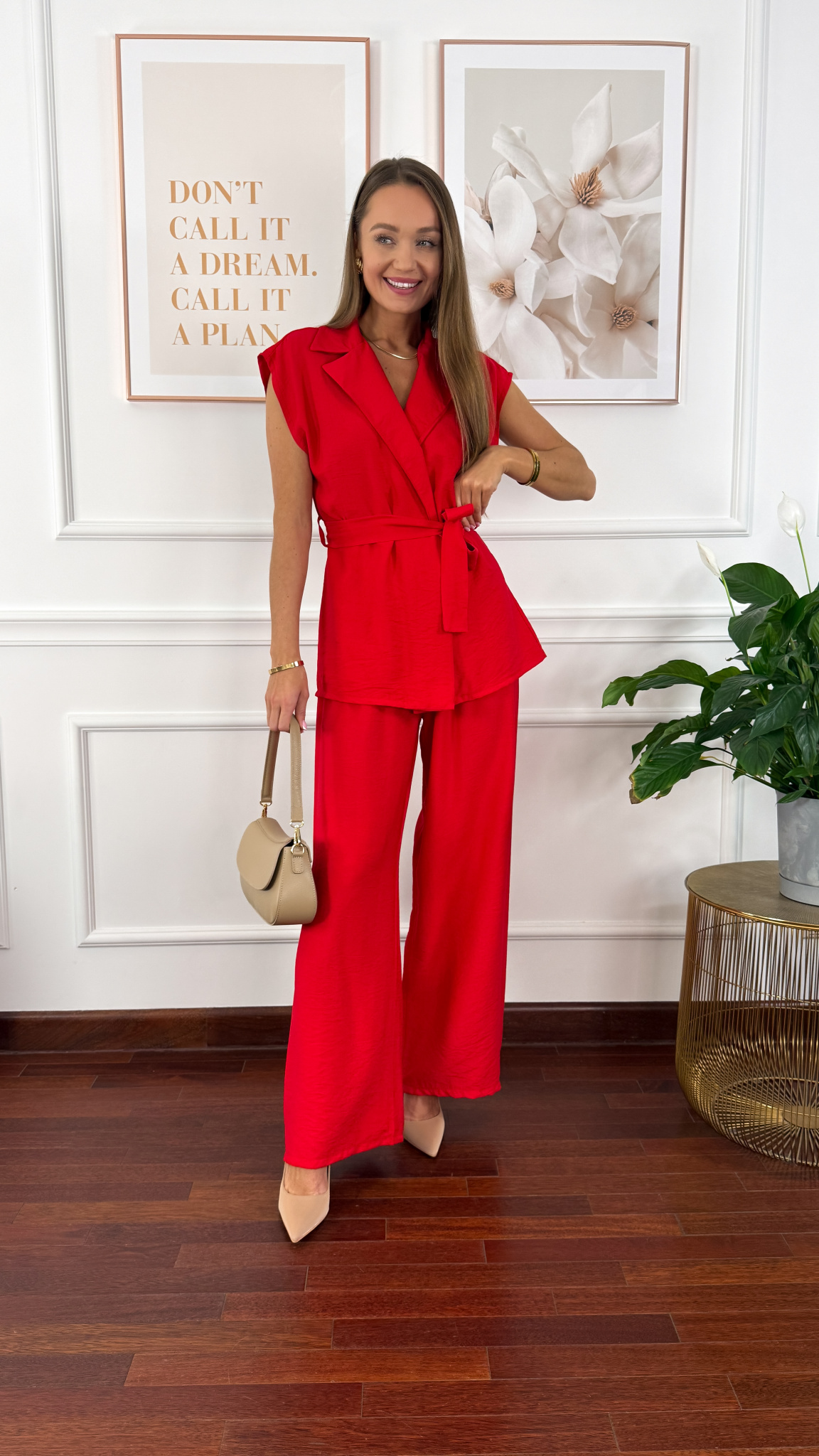 Wiskozowy komplet Sira czerwony