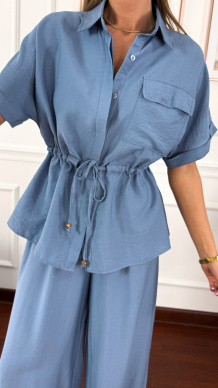 Wiskozowy komplet Orelia niebieski