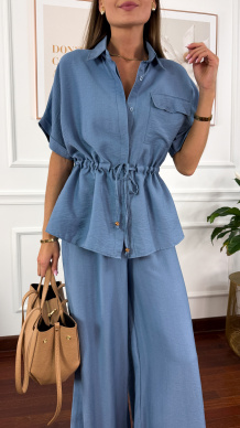 Wiskozowy komplet Orelia niebieski