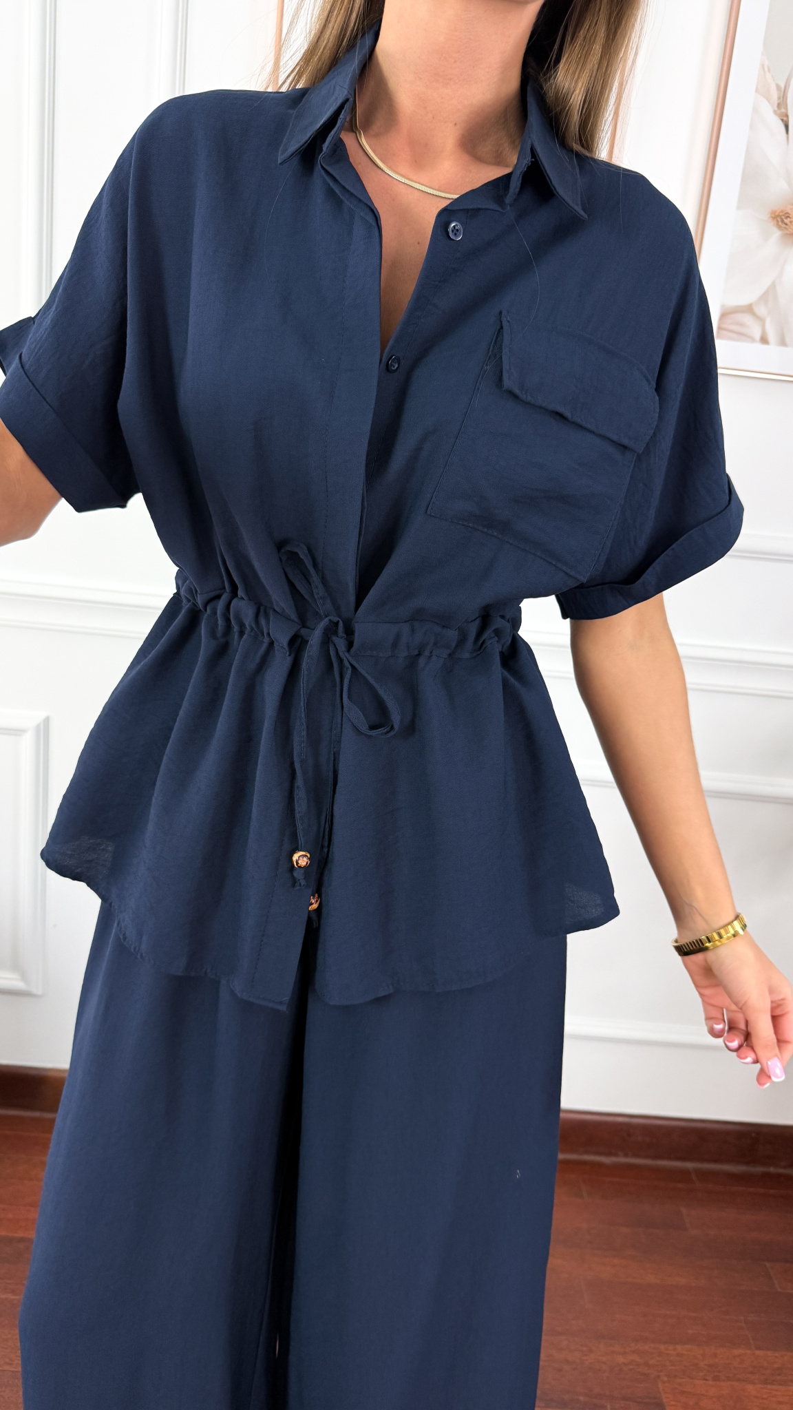 Wiskozowy komplet Orelia granatowy