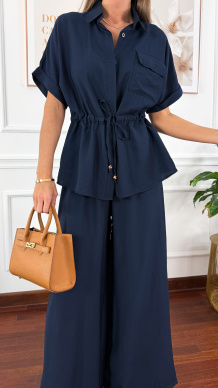 Wiskozowy komplet Orelia granatowy